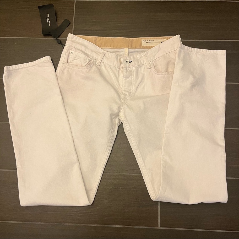 Rag and Bone White Piper Low Rise Straight Jeans NWT - Picture 4 of 10